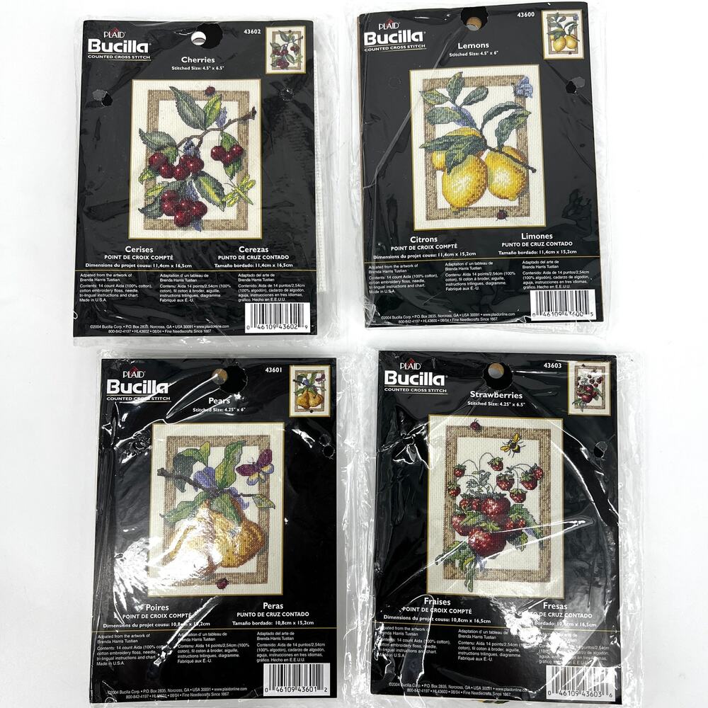 Vintage 2004 Bucilla Counted Cross Stitch Lot of 4 Small Kits Complete Preowned